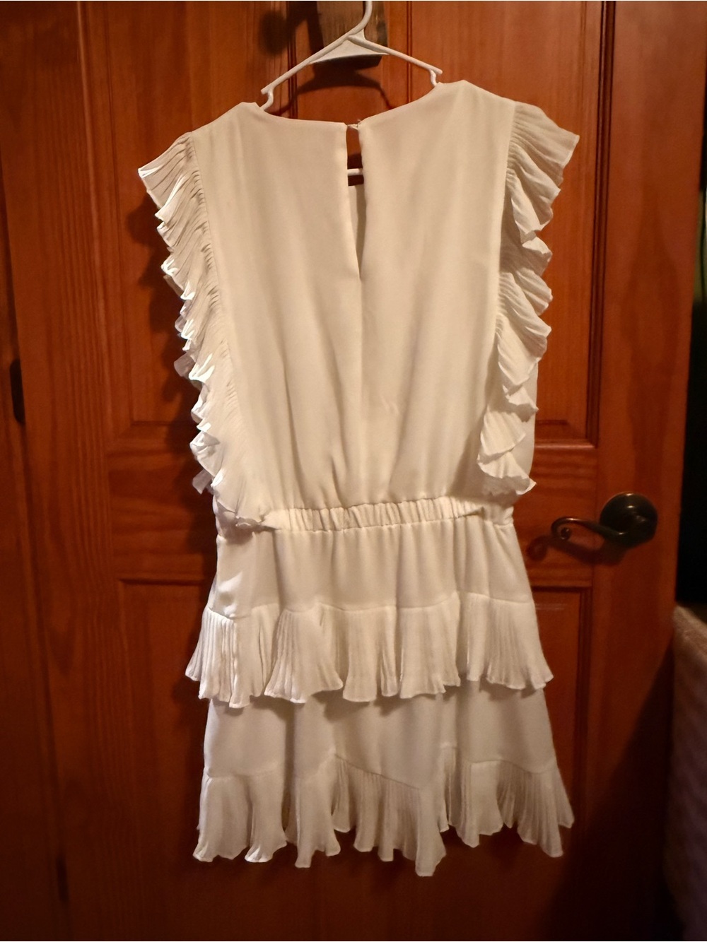 TCEC Ivory Pleated Ruffle Mini Dress - Picture 3 of 3